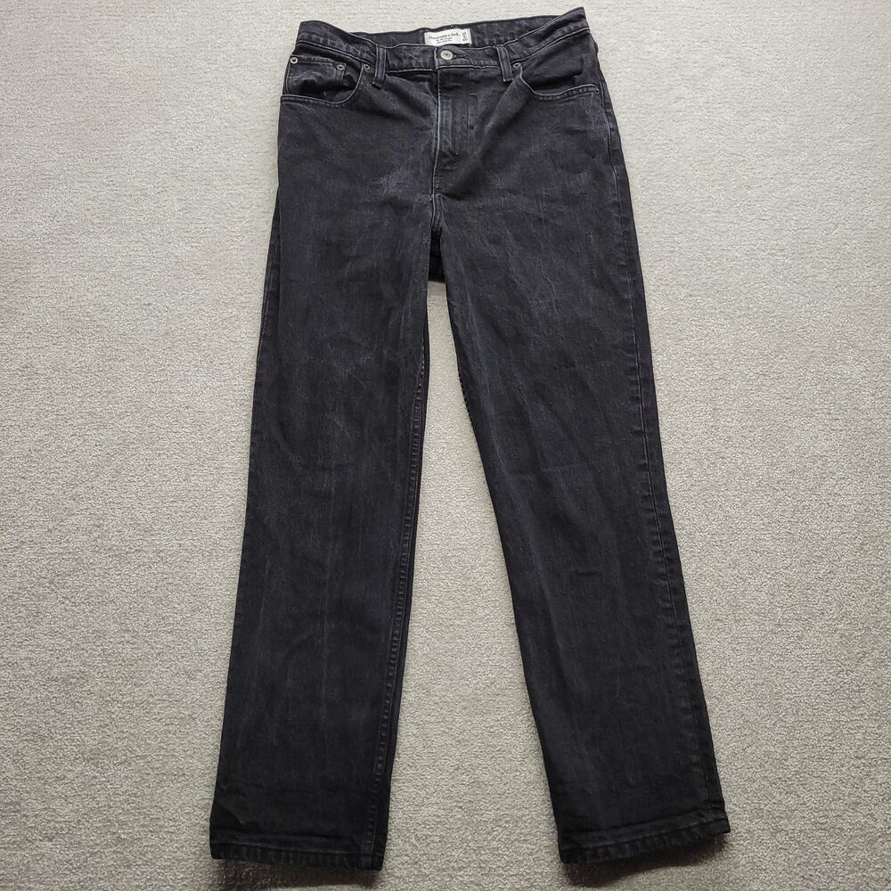Abercrombie & Fitch Womens Jeans 29 8S 90s Straight Ultra High Rise Black Denim